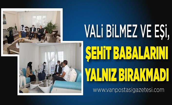 Vali Bilmez ve eşi, şehit babalarını yalnız bırakmadı