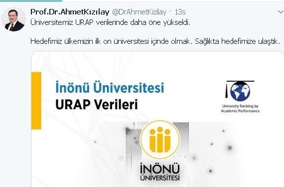 İnönü üniversitesi URAP’ta öne çıktı