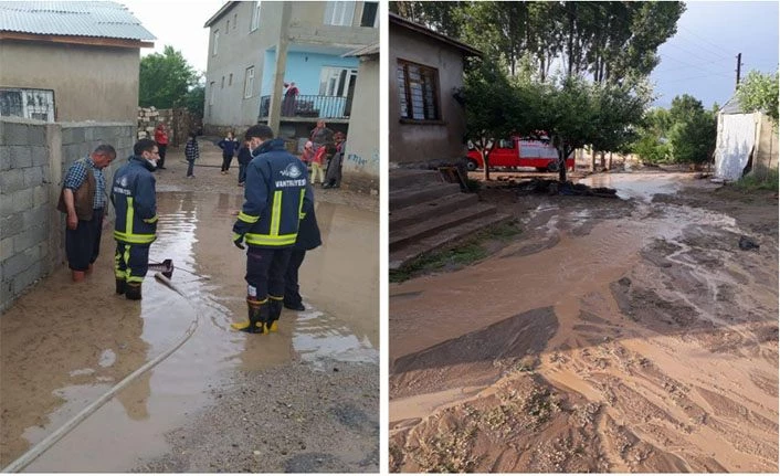 Van Büyükşehir İtfaiyesi’nin sel ve su taşkını mesaisi