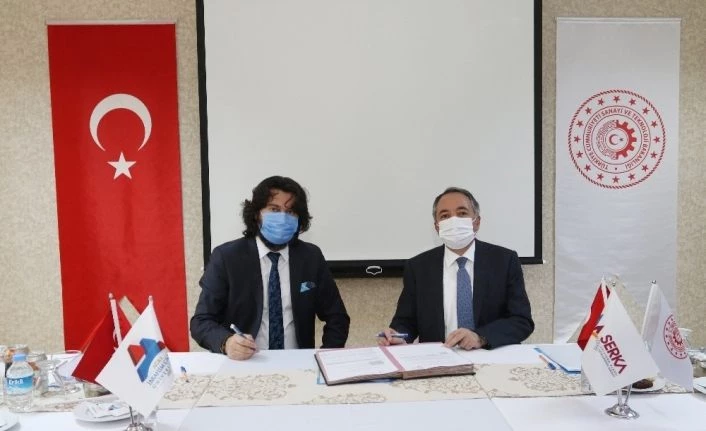 AİÇÜ Rektörü Prof. Dr. Karabulut ile SERKA Genel Sekreteri Dr. Taşdemir protokol imzaladı