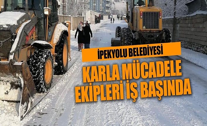 İpekyolu Belediyesi karla mücadele ekipleri iş başında