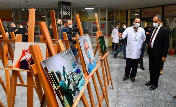 Sağlık çalışanlarından korona virüs farkındalık sergisi