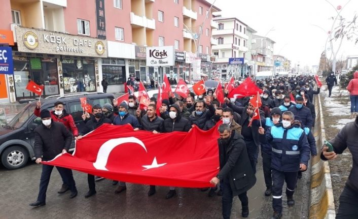 Çaldıran’da terör örgütü PKK’ya tepki yürüyüşü