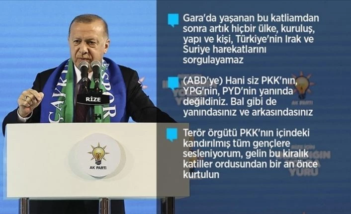 Cumhurbaşkanı Erdoğan: Askerimizin karşısında duramayan terör örgütü alçaklıkta sınır tanımıyor