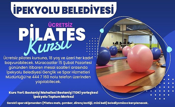 İpekyolu Belediyesinden ücretsiz pilates kursu