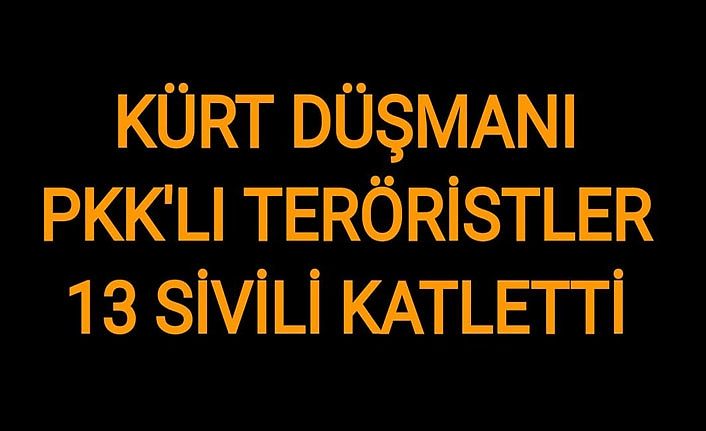 Kürt düşmanı PKK'lı teröristler 13 sivili katletti