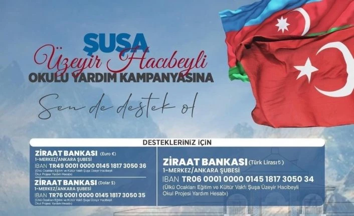 Ülkü Ocakları’mdan kardeş ülke Azerbaycan’daki okul projesi için yardım kampanyası