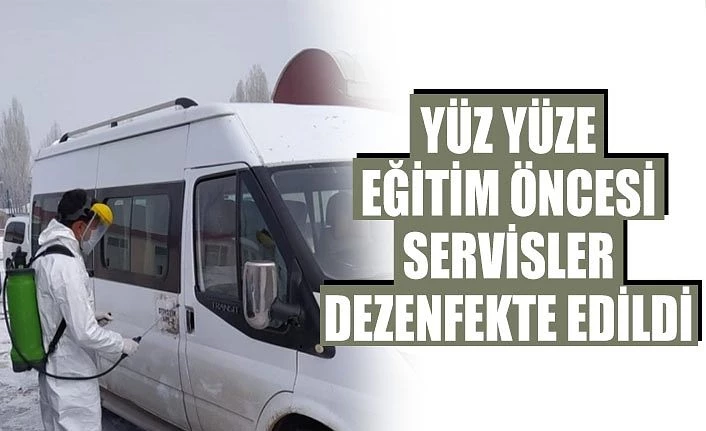 Yüz yüze eğitim öncesi Çaldıran'da servisler dezenfekte edildi