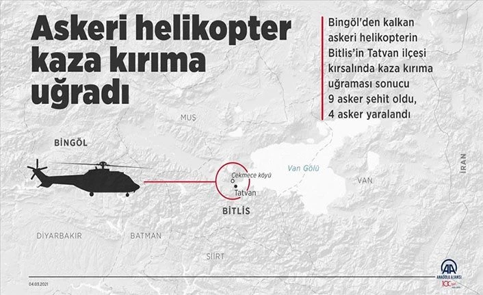 Bingöl'den kalkan askeri helikopter kaza kırıma uğradı: 9 şehit