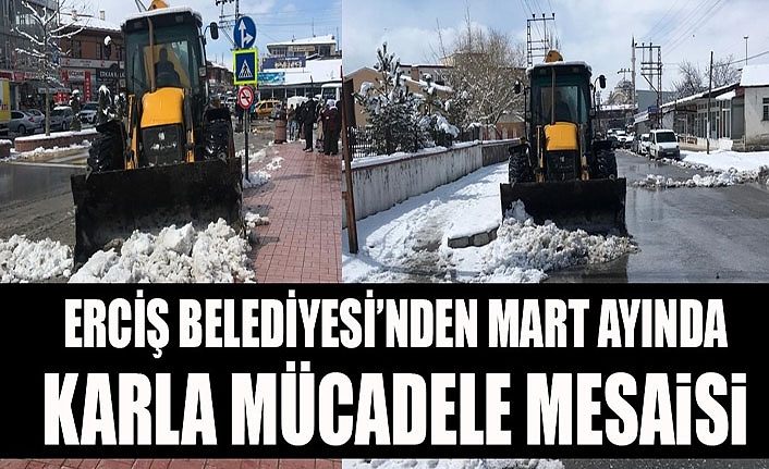 Erciş Belediyesi’nden Mart ayında karla mücadele mesaisi