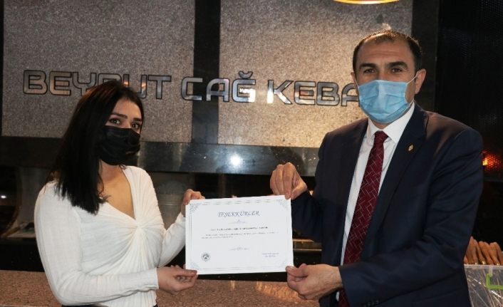 ESOB’dan Beyrut Cağ Kebap salonuna teşekkür belgesi