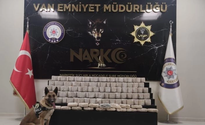 Araziye gizlenen 61 kilo eroini narkotik köpekleri buldu