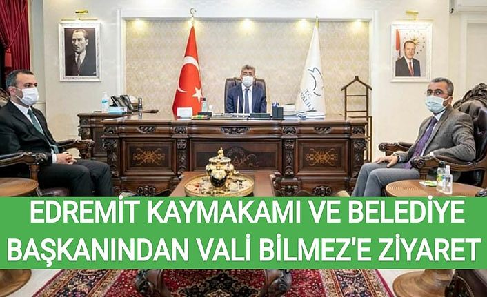 Edremit Kaymakamı ve Belediye Başkanından Vali Bilmeze ziyaret