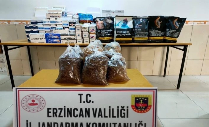 Erzincan’da kaçak makaron ve tütün ele geçirildi