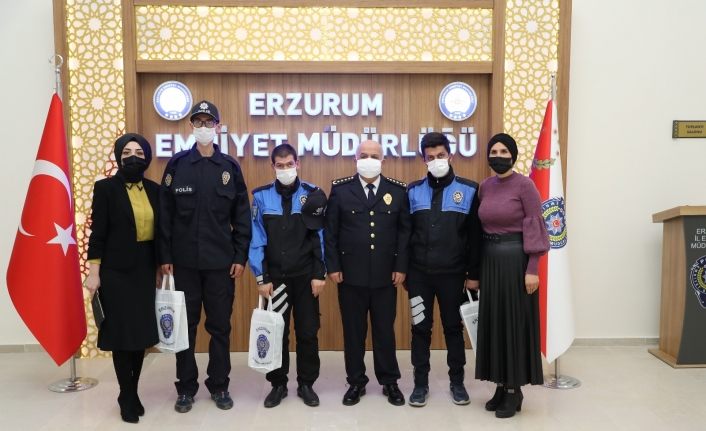 Özel eğitim gören çocuklardan Emniyet Müdürü Aslan’a ziyaret