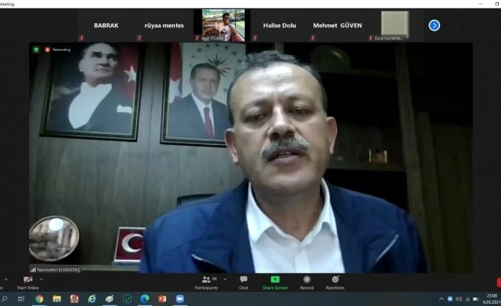 BEÜ Rektörü Elmastaş, online söyleşide öğrencilerle buluştu