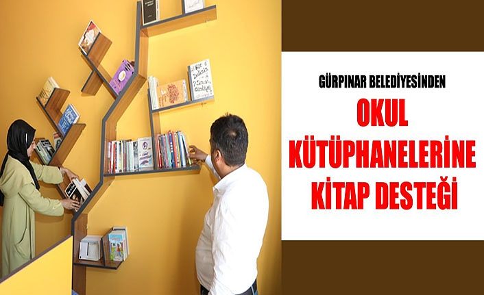 Gürpınar Belediyesinden okul kütüphanelerine kitap desteği