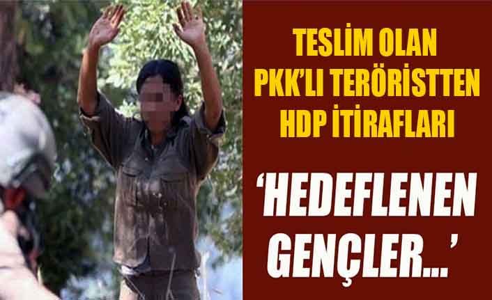 İkna edilerek teslim olan PKK'lı terörist: Örgüte katılması hedeflenen gençler HDP/DBP'de buluşur ve eğitimler yapılır