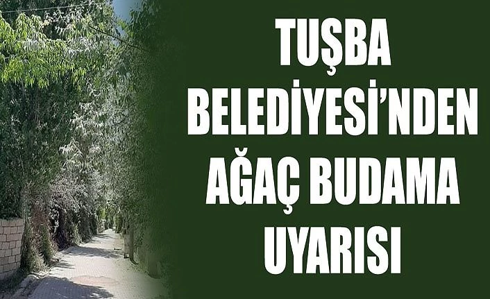 Tuşba Belediyesi’nden ağaç budama uyarısı